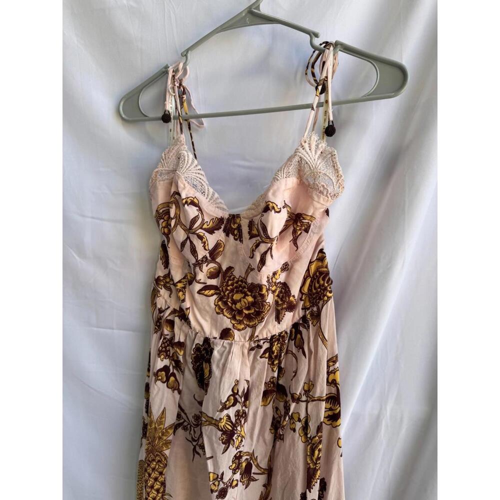 FARM Rio Tropical Pink Laces Midi Dress Size M (Small Stain) - Picture 6 of 7